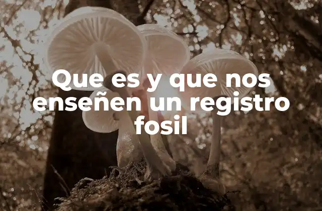 Que es y que Nos Enseñen un Registro Fosil