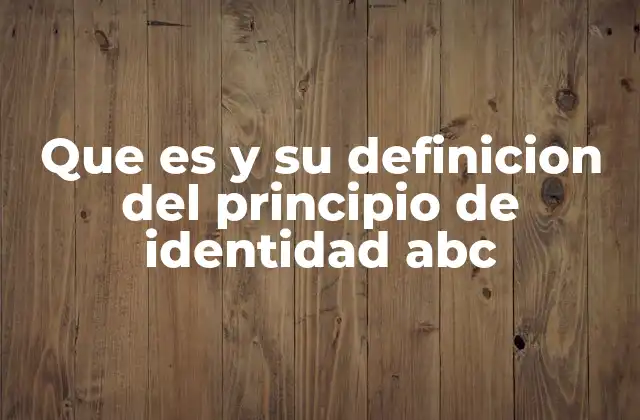 Que es y Su Definicion Del Principio de Identidad Abc 2 La importancia del principio de identidad en la lógica formal