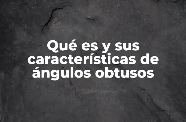Qué es y Sus Características de Ángulos Obtusos