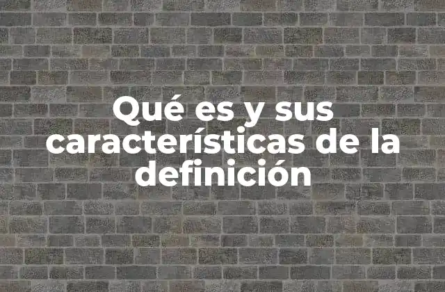 Qué es y Sus Características de la Definición