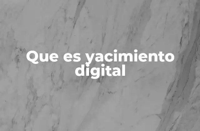 Que es Yacimiento Digital