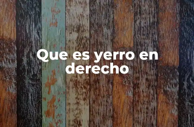Que es Yerro en Derecho