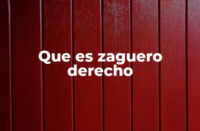 Que es Zaguero Derecho