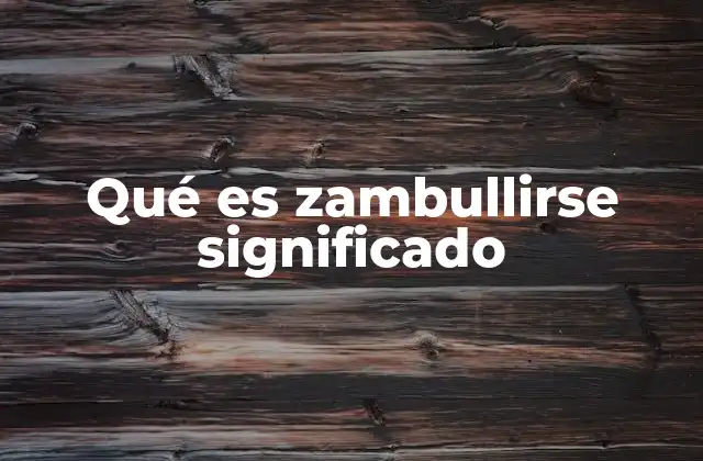 Qué es Zambullirse Significado