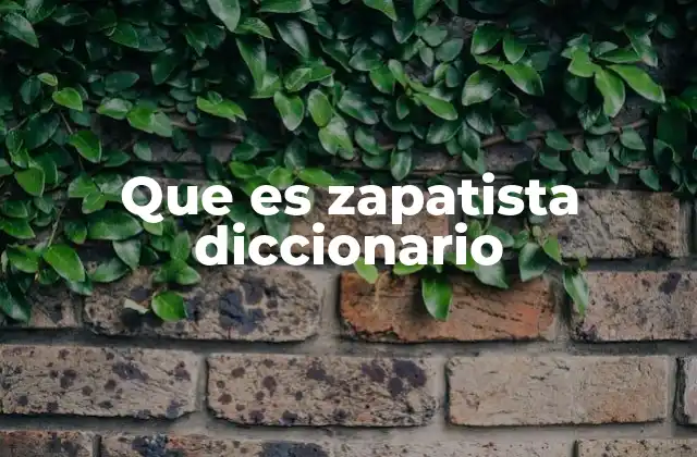 Que es Zapatista Diccionario