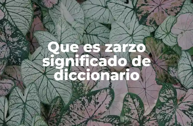 Que es Zarzo Significado de Diccionario
