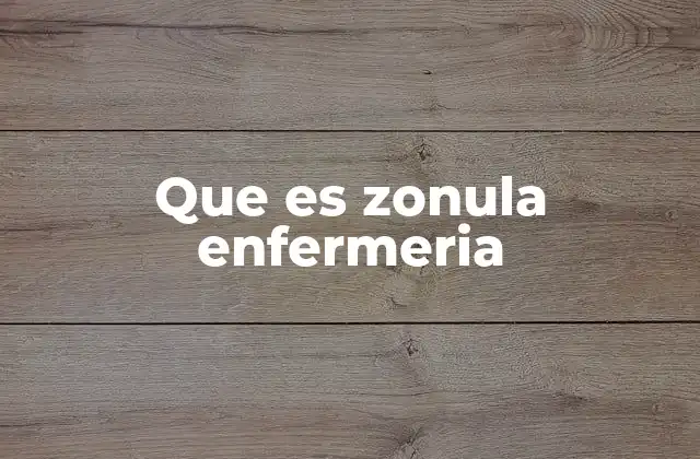 Que es Zonula Enfermeria