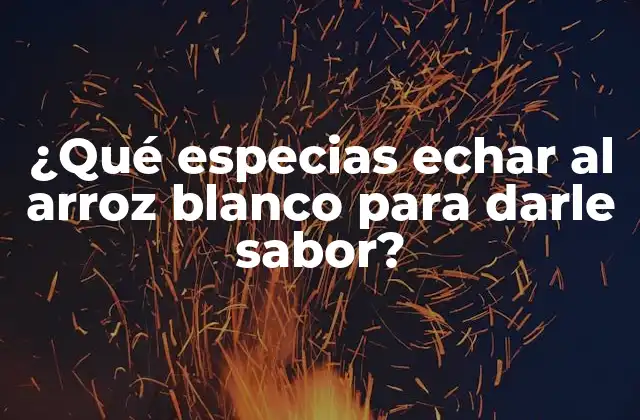 ¿qué Especias Echar Al Arroz Blanco para Darle Sabor?