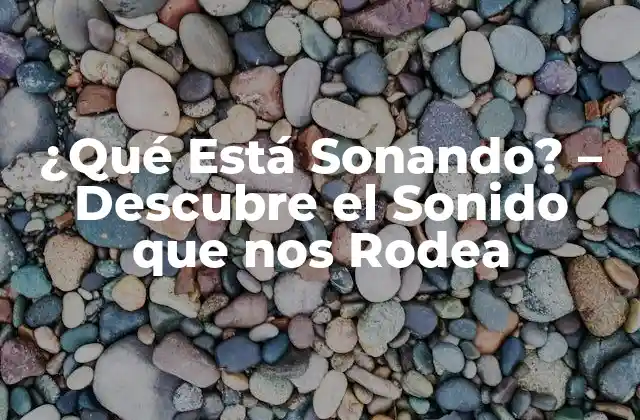 ¿qué Está Sonando? – Descubre el Sonido que Nos Rodea