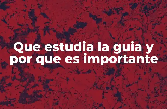 Que Estudia la Guia y por que es Importante