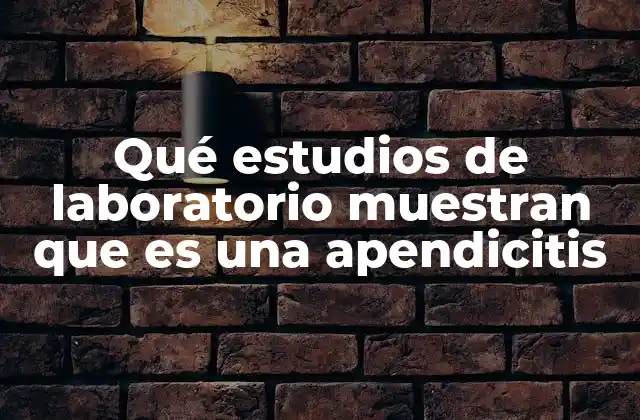 Qué Estudios de Laboratorio Muestran que es una Apendicitis