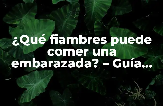 ¿qué Fiambres Puede Comer una Embarazada? – Guía Segura y Saludable
