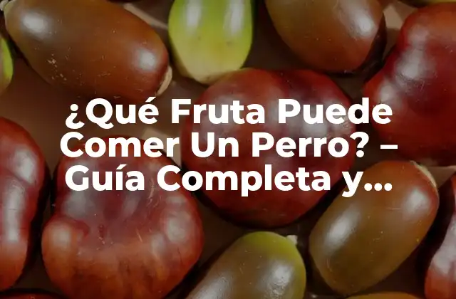 ¿qué Fruta Puede Comer un Perro? – Guía Completa y Segura