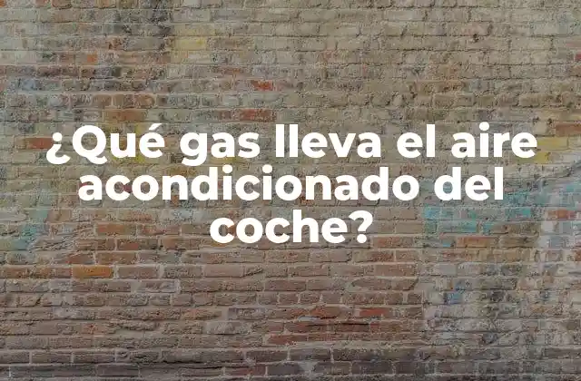 ¿qué Gas Lleva el Aire Acondicionado Del Coche?