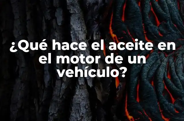 ¿qué Hace el Aceite en el Motor de un Vehículo?
