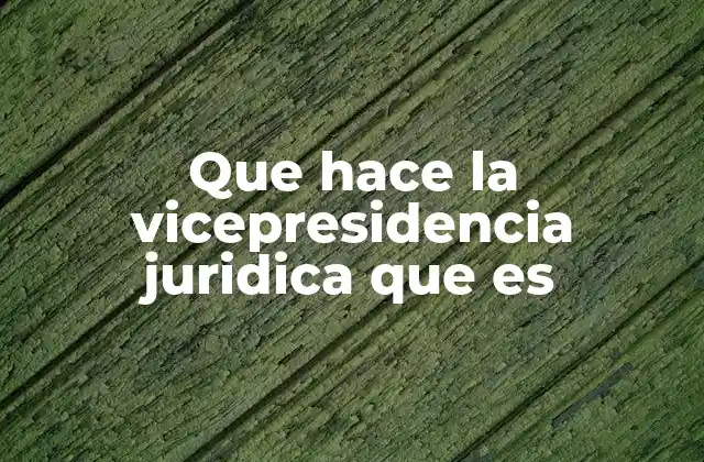 Que Hace la Vicepresidencia Juridica que es 2 El papel de la vicepresidencia jurídica en la gobernanza institucional