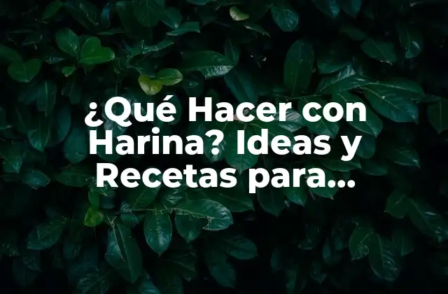 ¿qué Hacer con Harina? Ideas y Recetas para Aprovechar Al Máximo
