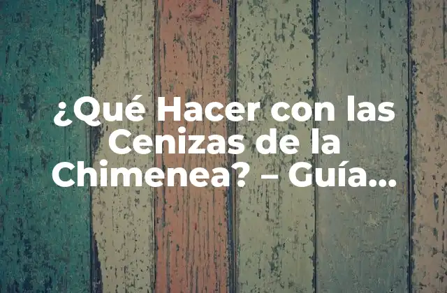 ¿qué Hacer con las Cenizas de la Chimenea? – Guía Completa y Detallada