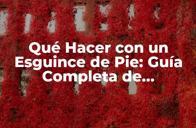 Qué Hacer con un Esguince de Pie: Guía Completa de Recuperación y Prevención