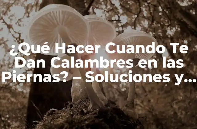 ¿qué Hacer Cuando Te Dan Calambres en las Piernas? – Soluciones y Remedios Naturales