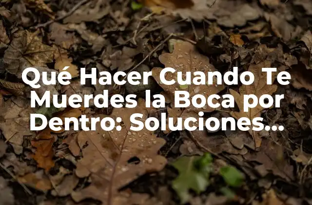 Qué Hacer Cuando Te Muerdes la Boca por Dentro: Soluciones Prácticas y Consejos de Expertos