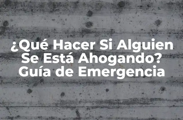 ¿qué Hacer Si Alguien Se Está Ahogando? Guía de Emergencia