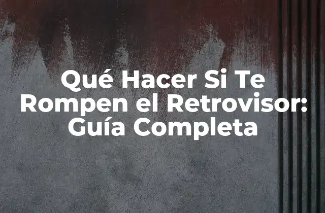 Qué Hacer Si Te Rompen el Retrovisor: Guía Completa