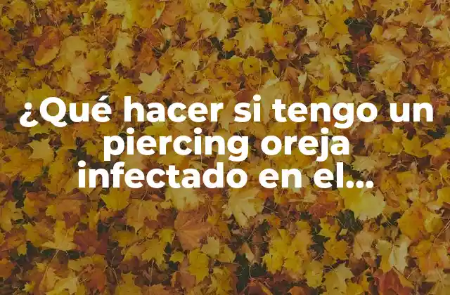 ¿qué Hacer Si Tengo un Piercing Oreja Infectado en el Cartílago?