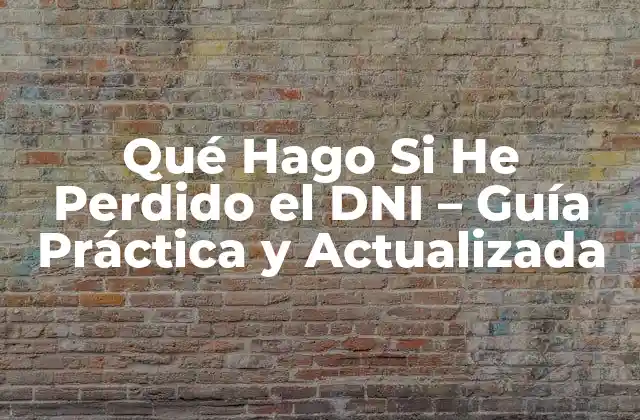 Qué Hago Si He Perdido el Dni – Guía Práctica y Actualizada