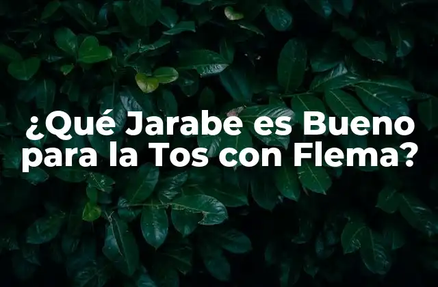 ¿qué Jarabe es Bueno para la Tos con Flema?