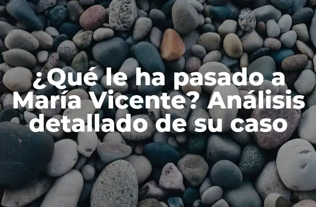 ¿qué Le Ha Pasado a María Vicente? Análisis Detallado de Su Caso