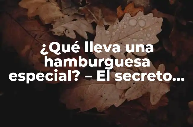 ¿qué Lleva una Hamburguesa Especial? – el Secreto Detrás de las Hamburguesas Gourmet