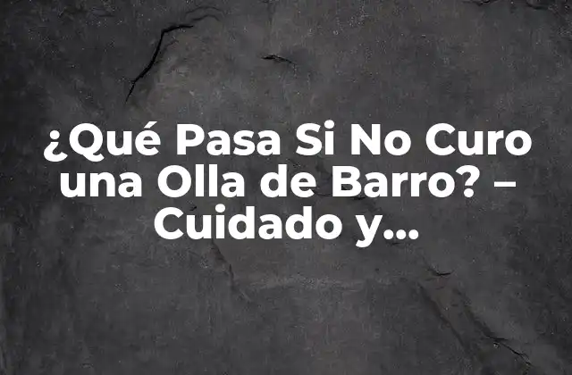 ¿qué Pasa Si No Curo una Olla de Barro? – Cuidado y Mantenimiento