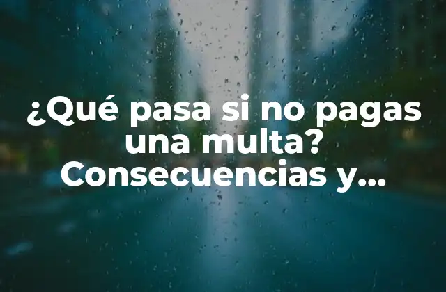 ¿qué Pasa Si No Pagas una Multa? Consecuencias y Soluciones