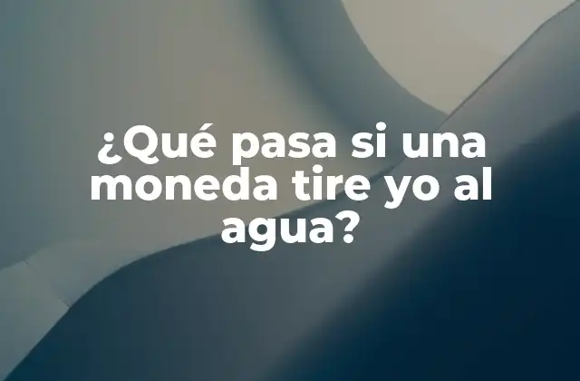 ¿qué Pasa Si una Moneda Tire Yo Al Agua? 2 La física detrás de la caída de la moneda