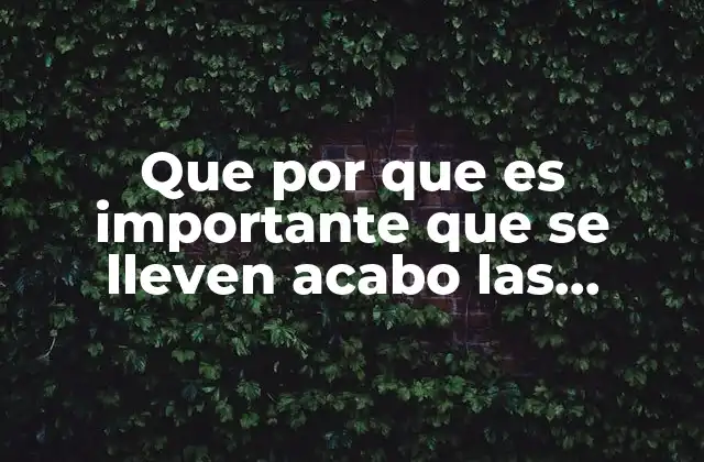 Que por que es Importante que Se Lleven Acabo las Normas