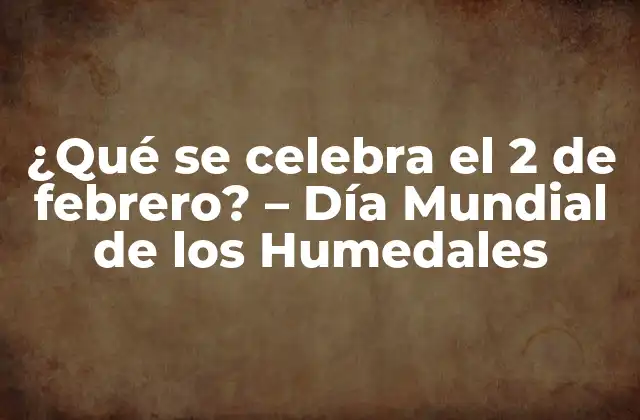 ¿qué Se Celebra el 2 de Febrero? – Día Mundial de los Humedales