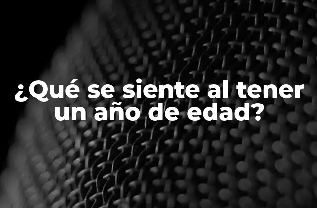 ¿qué Se Siente Al Tener un Año de Edad?
