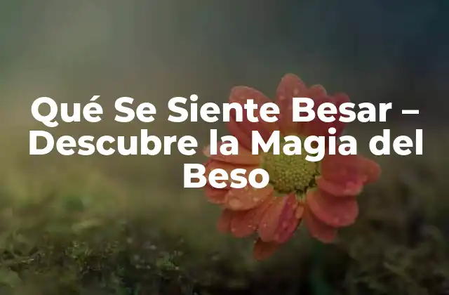 Qué Se Siente Besar – Descubre la Magia Del Beso