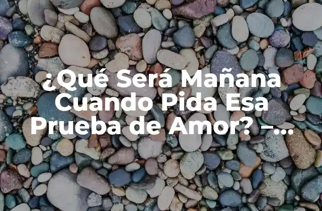 ¿qué Será Mañana Cuando Pida Esa Prueba de Amor? – Descubre el Significado Detrás de Esta Frase