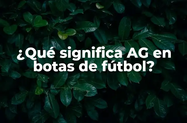 Definición de AG en botas de fútbol