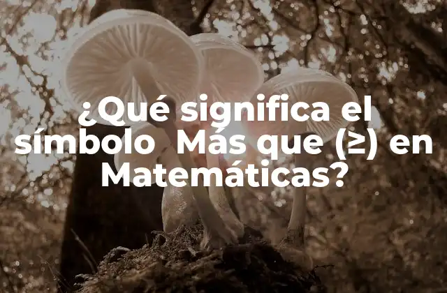 ¿qué Significa el Símbolo  Más que (≥) en Matemáticas?
