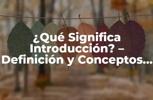 ¿qué Significa Introducción? - Definición y Conceptos Básicos 2 Definición de Introducción - Un Marco Conceptual