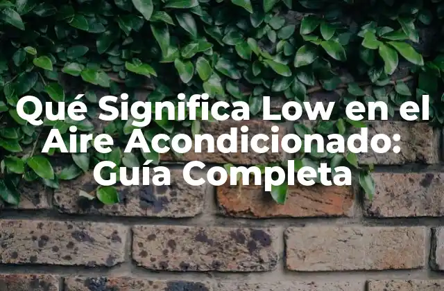 Qué Significa Low en el Aire Acondicionado: Guía Completa