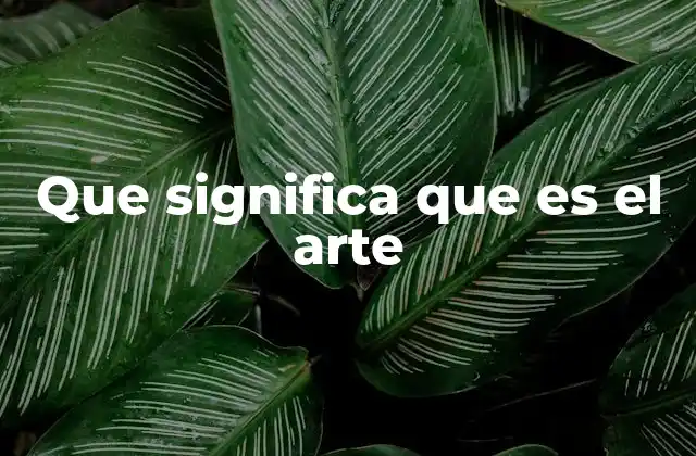 Que Significa que es el Arte