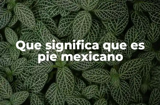 Que Significa que es Pie Mexicano