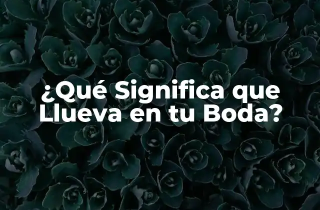 ¿qué Significa que Llueva en Tu Boda? 2 ¿Es Mal Agüero que Llueva en tu Boda?