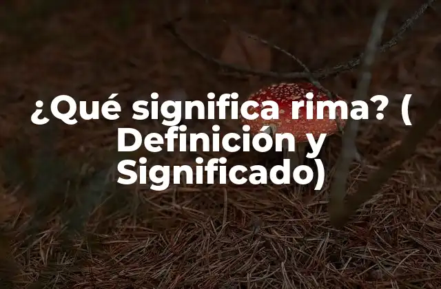 ¿qué Significa Rima? ( Definición y Significado)