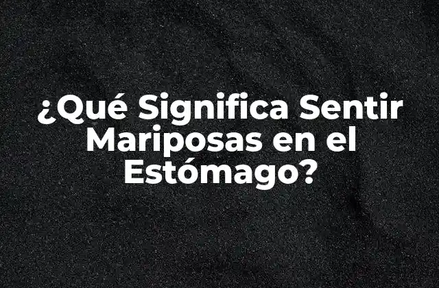 ¿qué Significa Sentir Mariposas en el Estómago?
