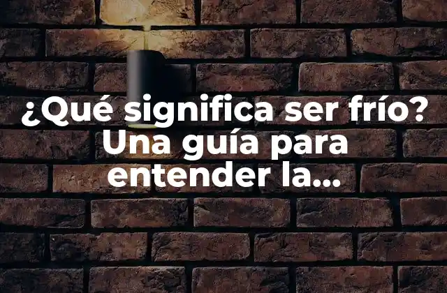 ¿qué Significa Ser Frío? una Guía para Entender la Personalidad Reservada